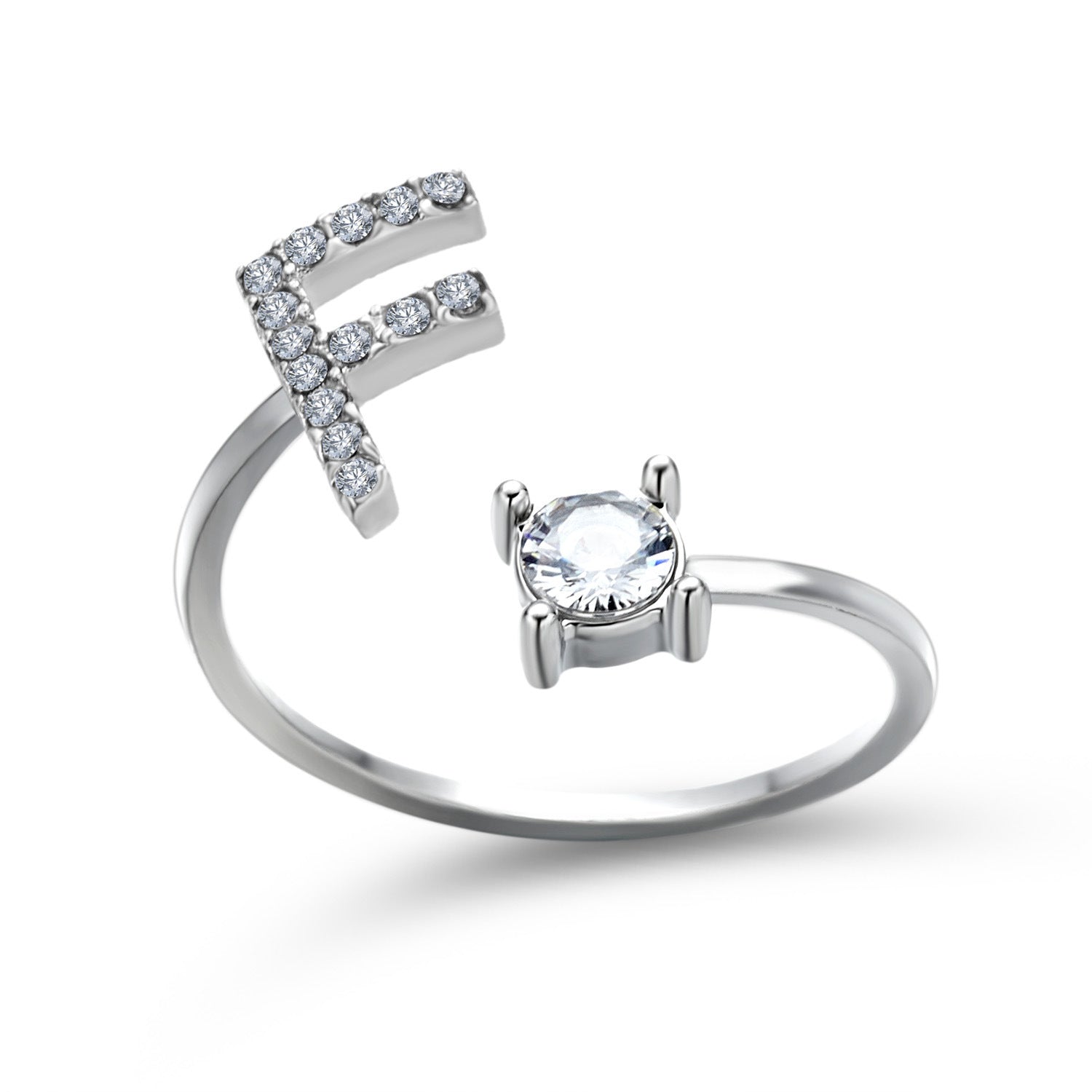 Amazing Design Adjustable 26 Initial Letter Ring Fashion Jewelry For Women Simple Elegant Jewelry